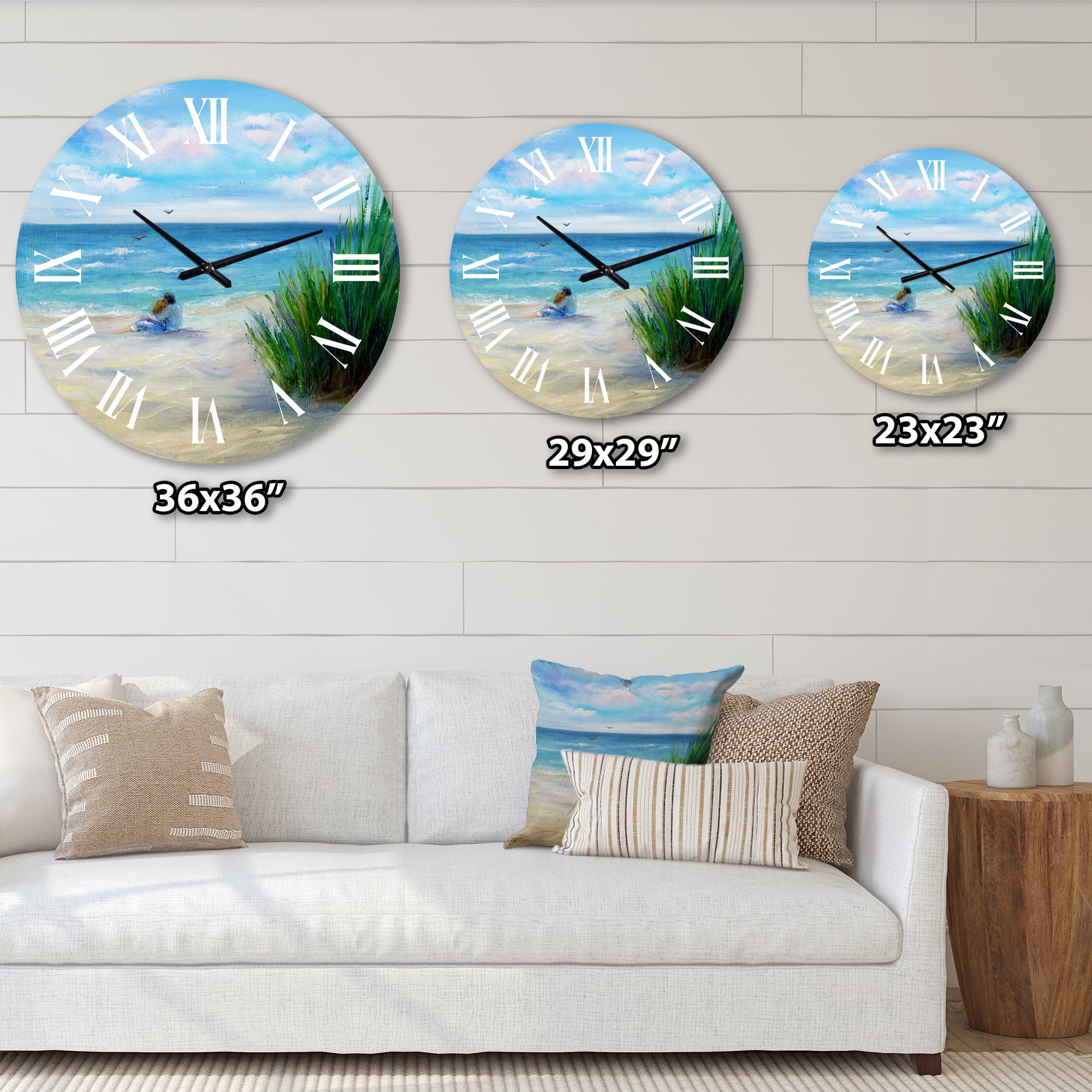 Designart 1 in Quartz Coastal Wall Clock