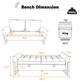 thumbnail image 3 of BaseBeauty 67" Storage Bench for Bedroom, End of Bed Bench with Double Lids, Velvet Bench for Bedroom with Gold Legs, Brown, 3 of 10