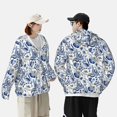 thumbnail image 5 of Fotbe Blue Paisley Men's Women's UPF 50+ Sun Protection Jacket Hooded Cooling Shirt with Pockets Hiking Outdoor Performance-Medium, 5 of 8