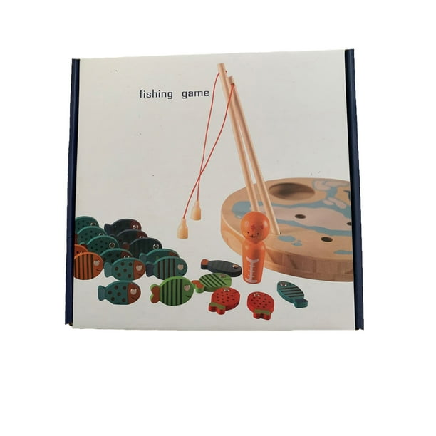 Dvkptbk 2 in 1 Fishing Game 30 PCS Wooden Magnetic Alphabet Letter Fishing  Toy for Kids 