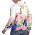 thumbnail image 6 of Kdxio Butterfly And Flowers Print Mens Casual Hooded Collar Drawstring Hoodies Pullover Sweatshirts Casual Long Sleeve Shirts-XX-Large, 6 of 7