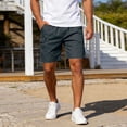 thumbnail image 2 of Viadha Mens Cargo Shorts Casual Stretch Shorts Solid Color Elastic Waist Button Closure Shorts for Summer Work Outdoor with Pockets, 2 of 10