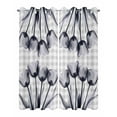thumbnail image 2 of nqOlkjepod Outdoor Curtains for Patio Waterproof, Grey Tulip Outdoor Privacy Panels Grommet, Farmhouse Elegant Flowers Checkered Blackout Outside Curtains for Porch/Cabana/Pergola 54"x84", 2 Panels, 2 of 8