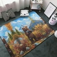 thumbnail image 3 of Shaggy Area Rug, Snowy Mountain Photography Bear Rugs for Living Room Bedroom Non Slip Door Mat Indoor Carpet Machine Washable Nursery Home Decor Floor Mats for Entryway 60x39in, 3 of 5