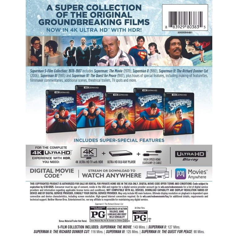 Superman 5-Film Collection (4K Ultra HD + Blu-ray + Digital Copy)