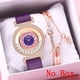 thumbnail image 3 of Pulseras para mujer, regalos para mujer LINJIE Reloj de cuarzo de moda para mujer Reloj con correa de cuero Reloj analógico Conjunto Reloj de aleación, 3 of 5