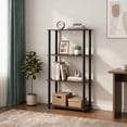 thumbnail image 2 of Furinno Turn-N-Tube Toolless Assembly Storage Shelves, 4-Tier Black Book Shelf, Open Storage Booshelf, for Organization and Storage, Living Room, Home Office, Bedroom, Black Walnut, 2 of 4