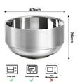 thumbnail image 2 of Bexikou 3 Pack Stainless Steel Bowls,Double Walled Insulated Soup Bowls, Unbreakable Snack Bowl for Rice, Cereal, Ice Cream, Hot Cold Foods, Dishwasher Safe, 2 of 7