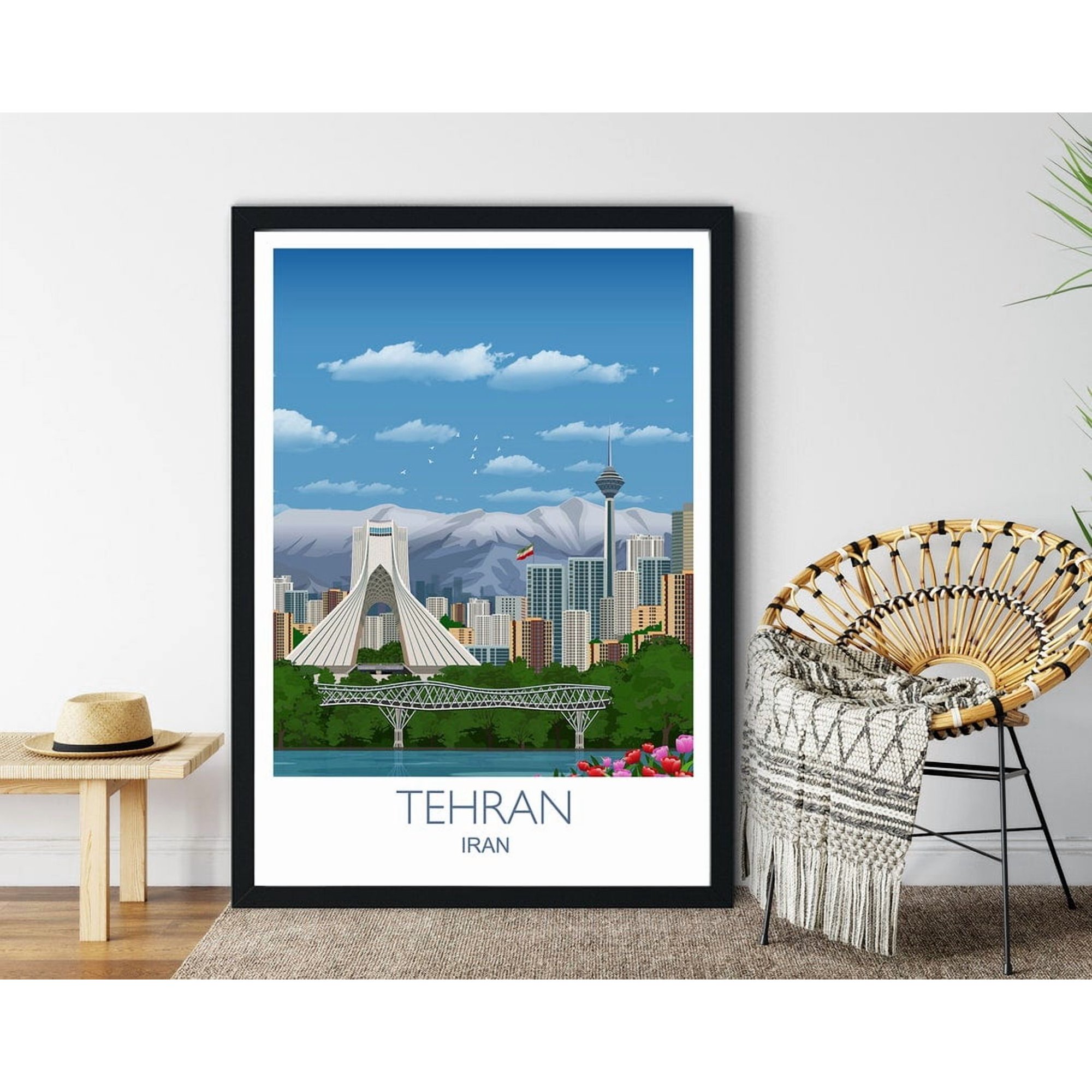 Travel Poster Of Tehran Travel Print Of Tehran Iran Iran Travel Poster Wall Art Home Decor Office Wall Art