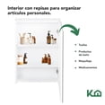 thumbnail image 4 of Botiquín con Espejo para baño KingsHouse Organizador Gabinete blanco, 4 of 8