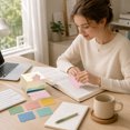 thumbnail image 4 of Glitter Sticky Notes, Waterproof Quick Dry Transparent Self-Adhesive Notes, Pull-Out Smooth Writing, No Residue Resealable Glitter Notes for Books, Planners, and Documents, 4 of 4