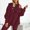 Wine, variant on Crunowin Women's Vest Sweatshirts Suits, Solid Color Button Long Sleeve Oversize Fit Casual Fashion Pullovers 2 Piece Black L