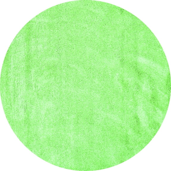 Ahgly Company Indoor Round Solid Green Modern Area Rugs, 4' Round