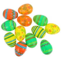 Raindrops 12Pcs Easter Egg Toys Imitation Eggs Multi-Color Plastic Oval for Decoration and Party Supplies 5.3X1.6X1.6In