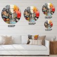 thumbnail image 4 of Designart "Urban composition II" Abstract Collages Oversized Wall Clock, 4 of 5