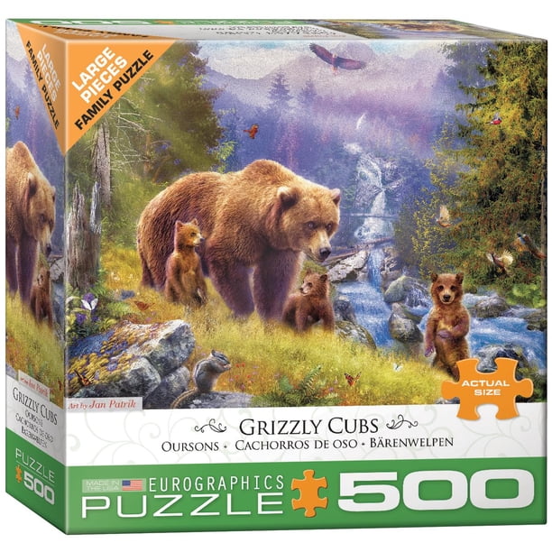 Rompecabezas EuroGraphics Grizzly Cubs 500 piezas