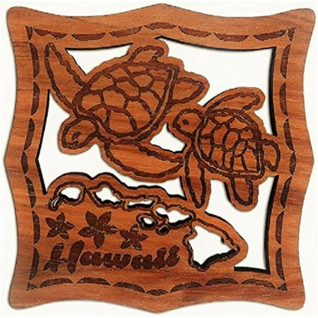 - Hawaii Wood Laser Cut & Etched Coasters Honu Turtles Islands