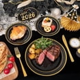 thumbnail image 6 of 200PCS Black and Gold Plastic Plates - Black Plates Disposable for Party - Heavy Duty Plastic Plate for Graduation Wedding Party Birthday, 6 of 9