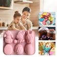 thumbnail image 1 of Oleegame 1PC Cookie Mold Easter Rabbit Egg Silicone Cake Chocolate Cake Baking Abrasive Pink, 1 of 8