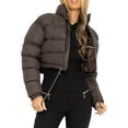 thumbnail image 2 of Qiylii Women's Autumn Winter Warm Coat Solid Color Long Sleeve Stand Collar Zipper Outerwear, 2 of 4