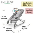 thumbnail image 6 of Summer by Ingenuity 2-in-1 Baby Bouncer & Rocker Duo for Infants, Light Gray Tweed, 6 of 16