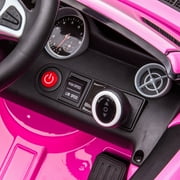 Aosom 12V Kids Electric Ride On Car with Parent Remote Control, Two Motors, 2 Speeds, Music, LED Lights, USB for 3-6 Years Old, Pink