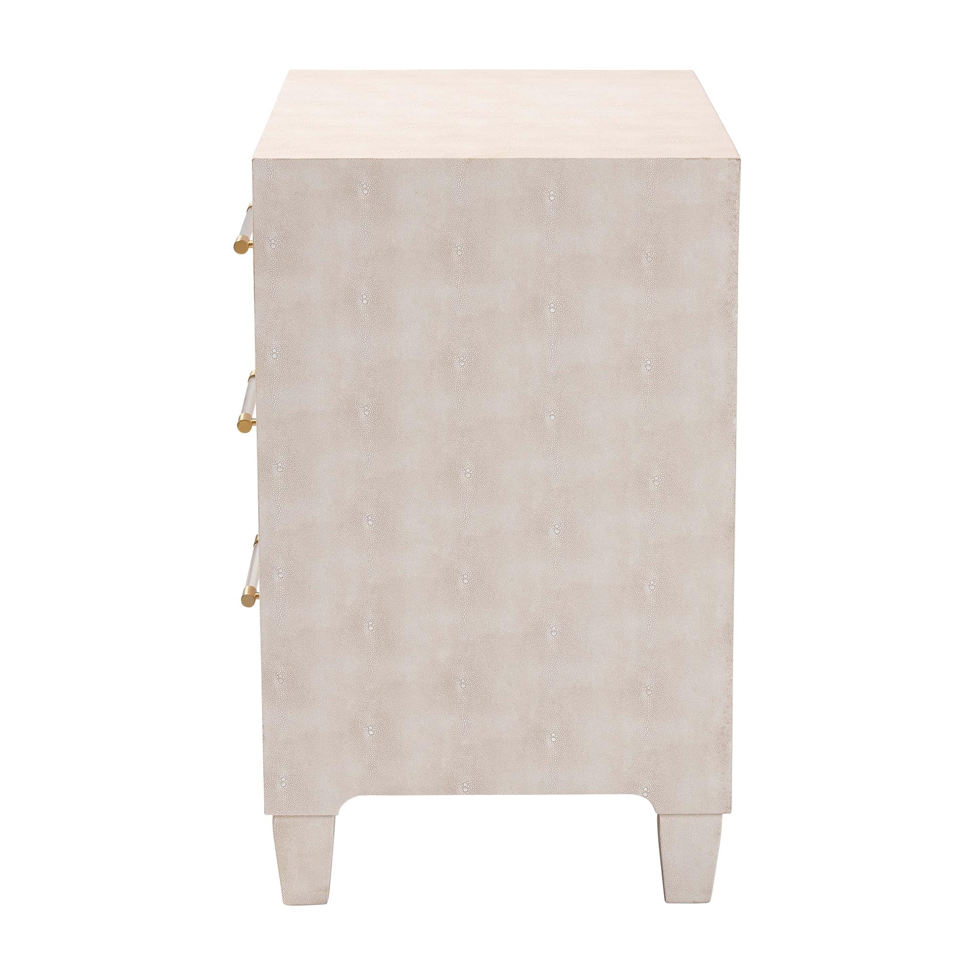 Baxton Studio Nira Modern Storage Cabinet, 3-Drawer, Brass