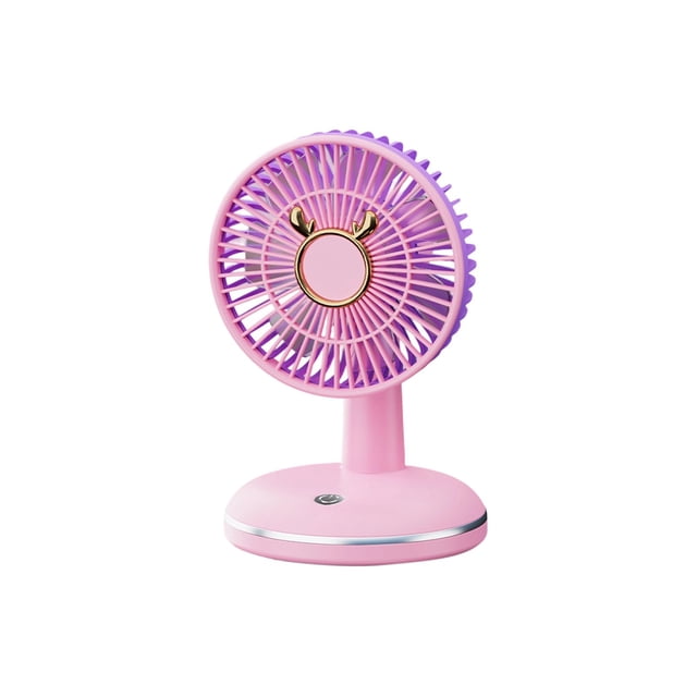 ICQOVD Ventilateur de Bureau Usb Rechargeable à Base Ronde Ventilateur de Bureau Portable Ventilateur de Refroidissement Utilisation Mains Libres pour le Travail Extérieur