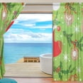 thumbnail image 4 of Splicing Pattern Christmas Pattern Background Semi Sheer Curtains Window Voile Drapes Panels Treatment-55X84in for Living Room Bedroom Kids Room, 4 of 4