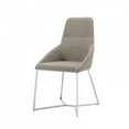 thumbnail image 2 of Benzara Fabric Upholstered Dining Chairs with Steel Base, Set of Two, Gray and Silver, 2 of 5