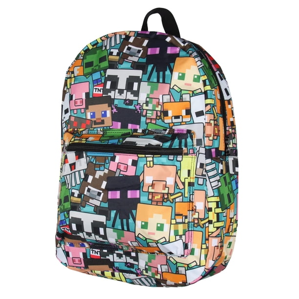 Videojuego Chibi de varios personajes de Minecraft Backpack Bioworld