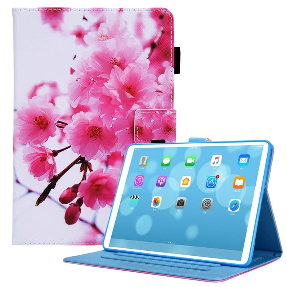 Allytech Wallet Case for iPad Mini 6(2021), iPad Mini 6th Gen 8.3 inch Cover with Pencil Slot, Auto Sleep Wake PU Leather Protective Adjustable Stand Card Pocket Cover for iPad Mini 6, Cherry Blossoms