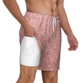 thumbnail image 3 of Picia Rose Gold Pink Glitter pattern Mens Swim Trunks with Compression Liner Stretch Beach Shorts Quick Dry with Zipper Pockets No-Chafing Board Shorts-Large, 3 of 9
