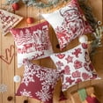 thumbnail image 3 of Phantoscope 18" x 18" Christmas, Modern and Classic Red and White Christmas Day Embroidery Polyester Throw Pillow, (4 Count), 3 of 3