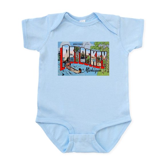 CafePress - Petoskey Michigan Greetings Infant Bodysuit - Baby Light Bodysuit, Size Newborn - 24 Months
