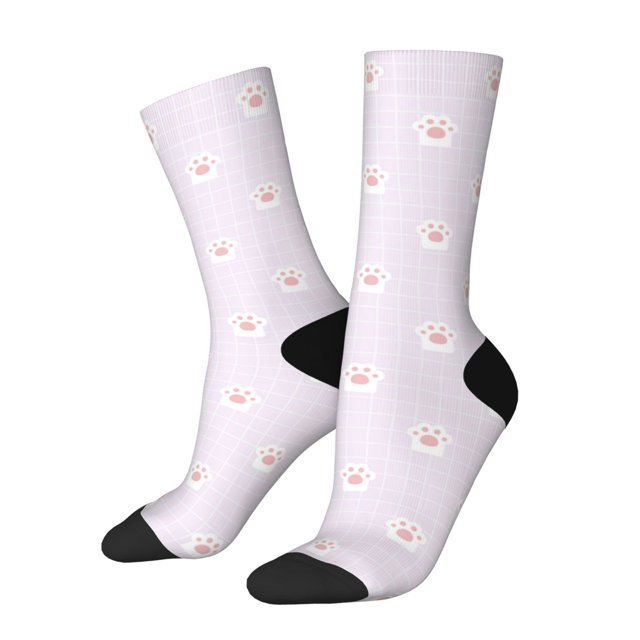 Balery Kawaii Cat Paw Calcetas Largas con Estampado para Hombre y Mujer – Suaves y Transpirables, Talla Única (US 5-11)