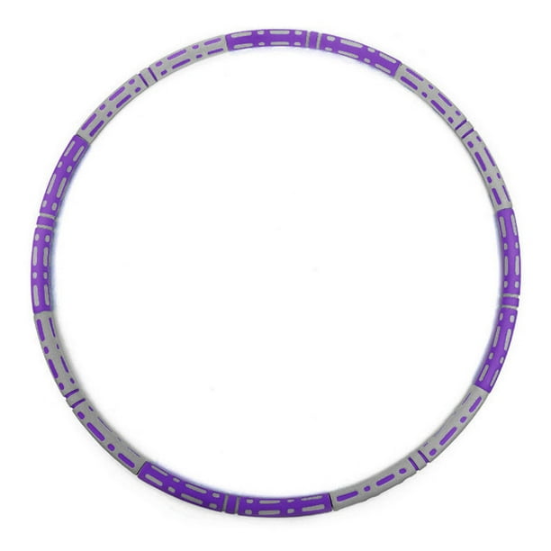 Aro de fitness con peso, 6 secciones, desmontable, bicolor, para adelgazar abdomen y cintura, morado y gris
