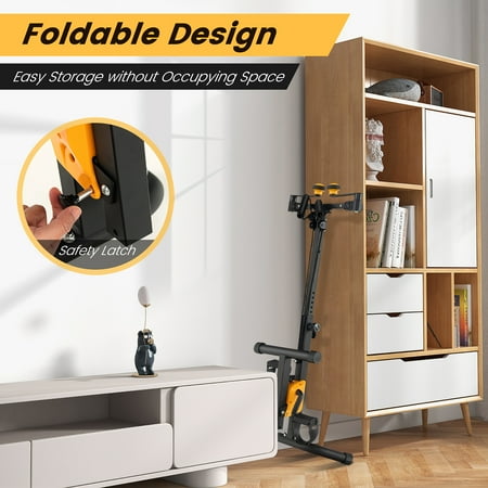 Costway - Folding Pedal Exercise Bike with Adjustable Resistance Full body Home Rehab Machine - Black/Yellow