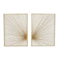 DecMode Gold Metal Coiled Ribbon Sunburst Wall Decor (2 Count)