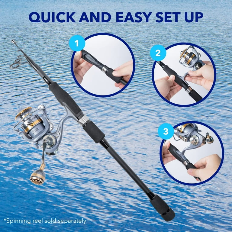 HAJIMARI Fishing Rod - 6-Section Collapsible Fishing Rod, Medium-Light  Fishing Pole for River, Ocean, and Lake Fishing Pole