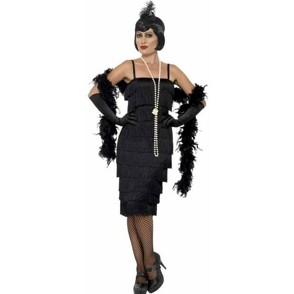 Smiffys Men's XXL-US Size 22-24 Flapper Costume, Black