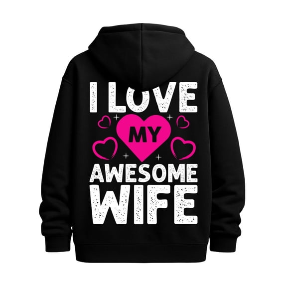 Love My Wife graphic hoodies lovers men's funny hoodies black Sweatshirt Streetwear For Winter Fall, As Gifts streetwear heart Fashion Unisex Shirt Short Sleeve tshirts
