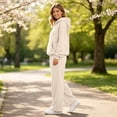 thumbnail image 6 of TOMVIGX Sweatsuits Women 2 Piece Outfit Loose Fit Matching Workout Sets Trendy Track Suits Hoodies Sweatshirt Wide Leg Pants Beige L, 6 of 6