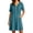 Blue, variant on Bxsruta Women's Embroidered Short Sleeve V Neck Smock Dress Casual A Line Tunic with Pockets Cocktail Length Pull on Loose Fit for Summer Vacation Everyday Wear