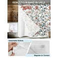 thumbnail image 3 of No Hook Shower Curtain with Snap in Liner Retro Floral Shower Curtain -Fabric Waterproof Inner Liner, Vintage Flower Branch Shower Curtains Washable 72"x78", 3 of 9