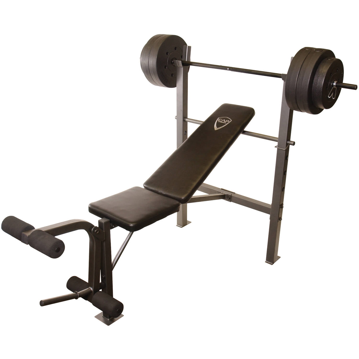 Cap Strength Weight Bench With Weights Adjustable Weightlifting Press 100 lb Set 