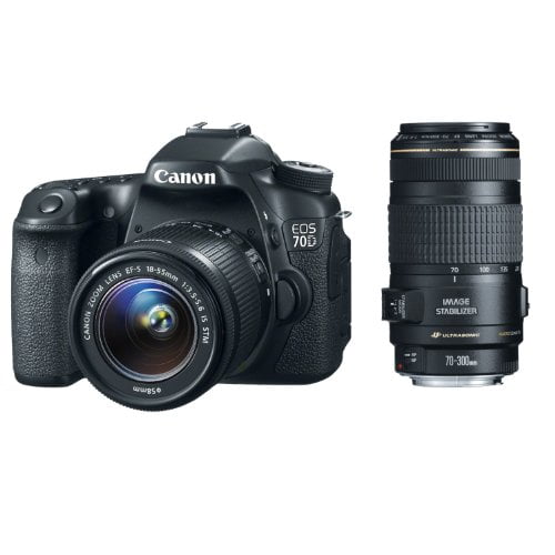 Canon EOS 70D DSLR Camera w/ 18-55mm IS STM and 70-300mm f/4.0-5.6 