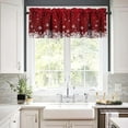 thumbnail image 4 of Burgundy Red Christmas Snowflakes Kitchen Curtains Valance, Red Merry Xmas Holiday Window Treatment Valances for Kitchen Living Room Café Décor 54''x18'', 1 Panel, 4 of 6
