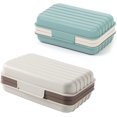 thumbnail image 3 of 2 Pack Prueba de Fugas Jabonera de Viaje, Jaboneras para Baño con Bandeja de Drenaje, Jabonera Portátil para Viajes, Camping, Actividades al Aire Libre, Gimnasio, Baño (Gris+Azul), 3 of 4