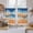 Orange Blue Ocean Waves, variant on Teal Red Ocean Waves Tier Curtains 24 Inch Length, Summer Beach Coastal Abstract Cafe Short Curtains for Bathroom Over Sink, Small Kitchen Curtain Light Filtering Tiered Drapes 2 Panels 27.5"Wx24"L